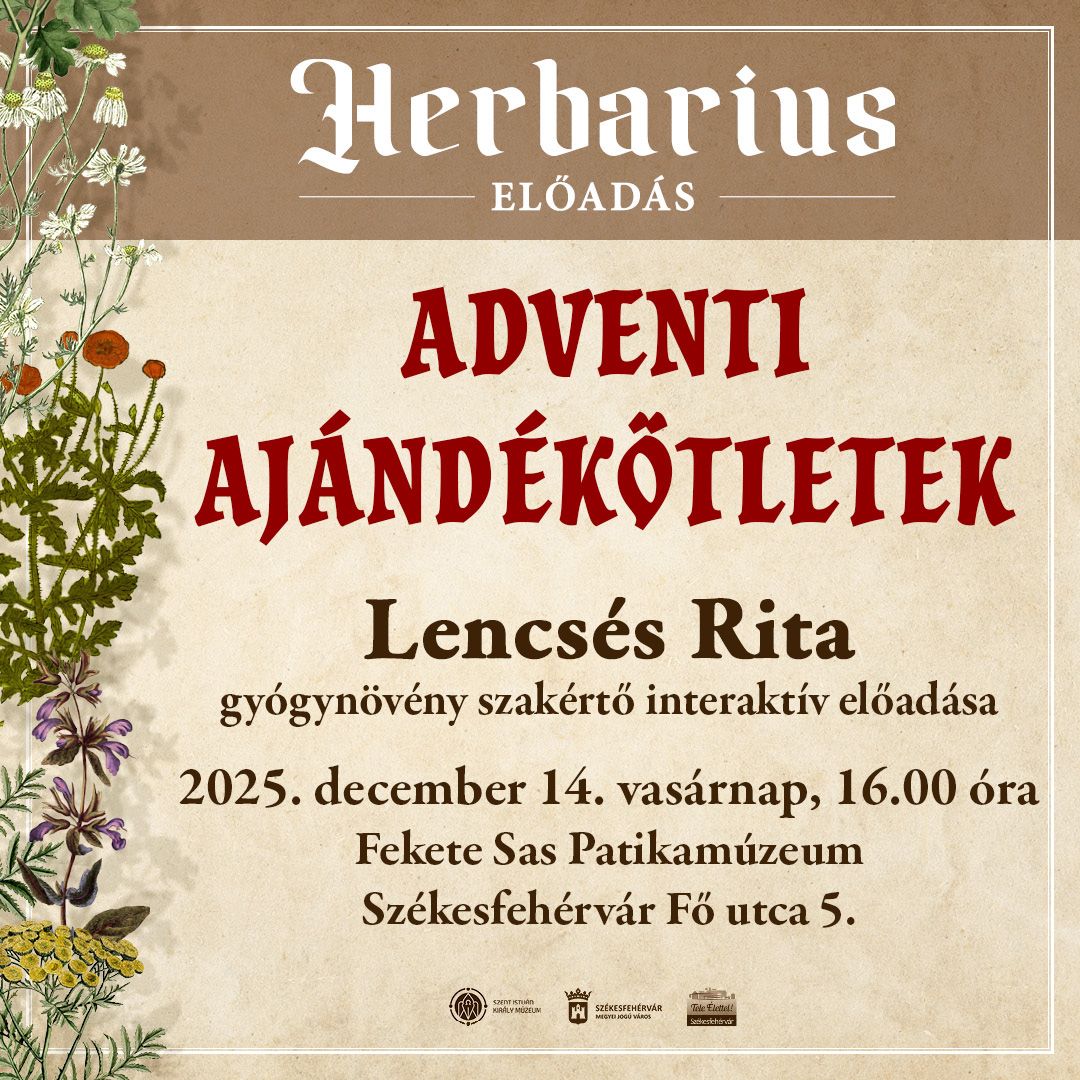 Karácsonyi ajándékötletek – Lencsés Rita tart előadást vasárnap a Patikamúzeumban