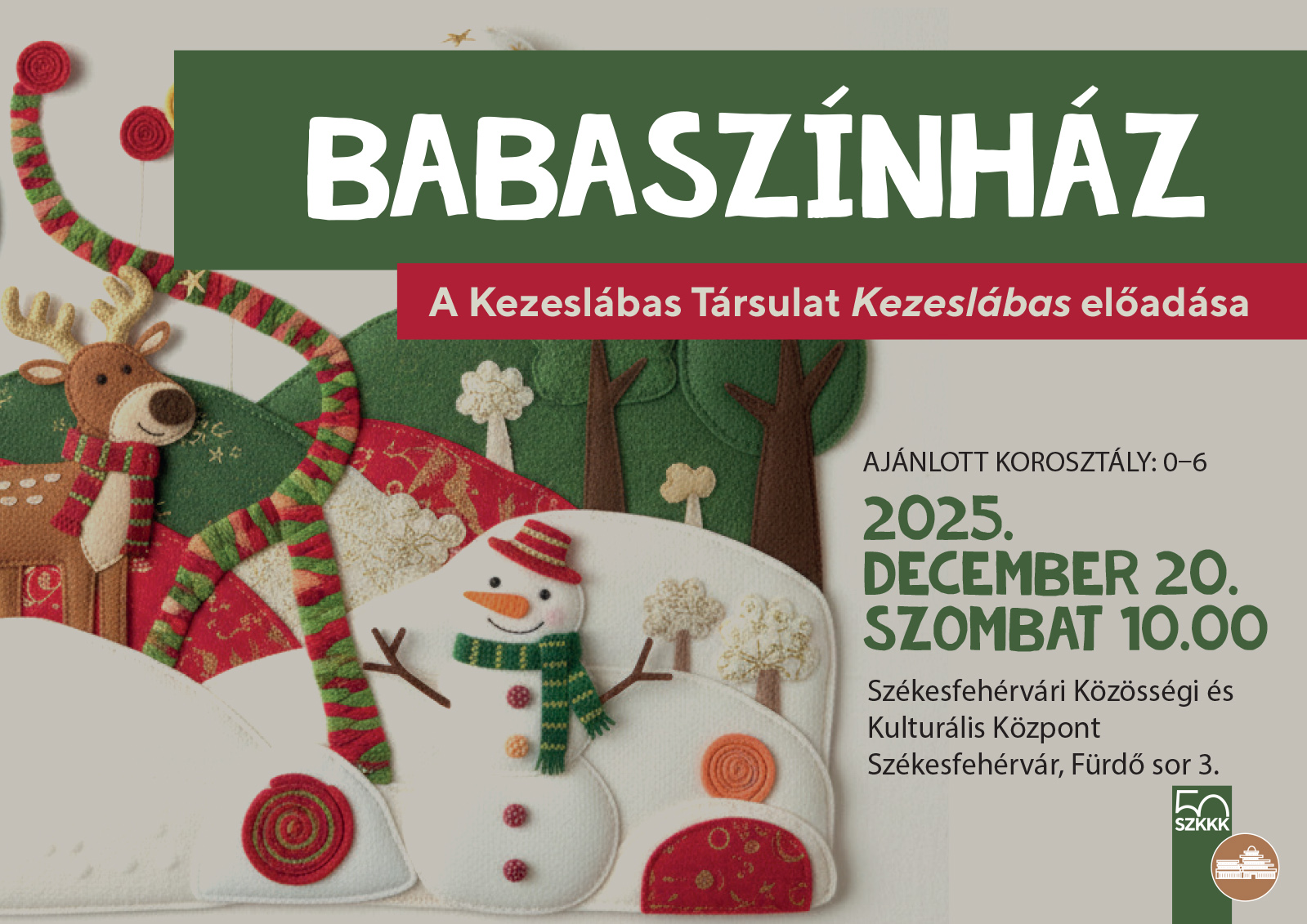 Élmény a legkisebbeknek! - babaszínház lesz december 20-án