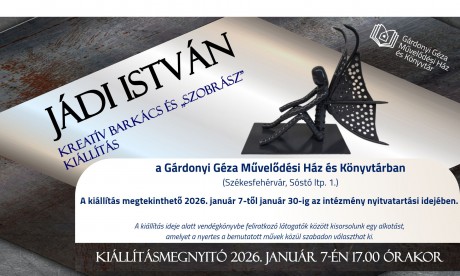 A hónap végéig látogatható Jádi István kreatív kiállítása a Gárdonyiban