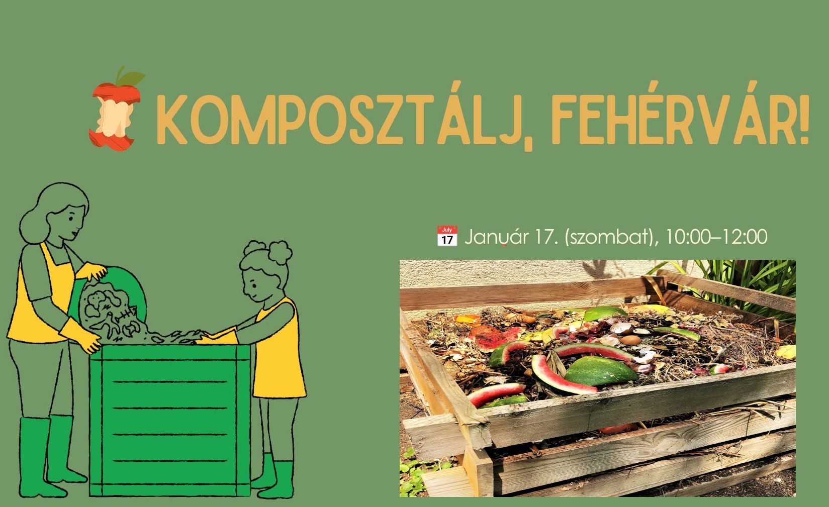 Közösségi komposztáló építésére hívják a lakosságot január 17-én, szombaton a Segesvári utcában