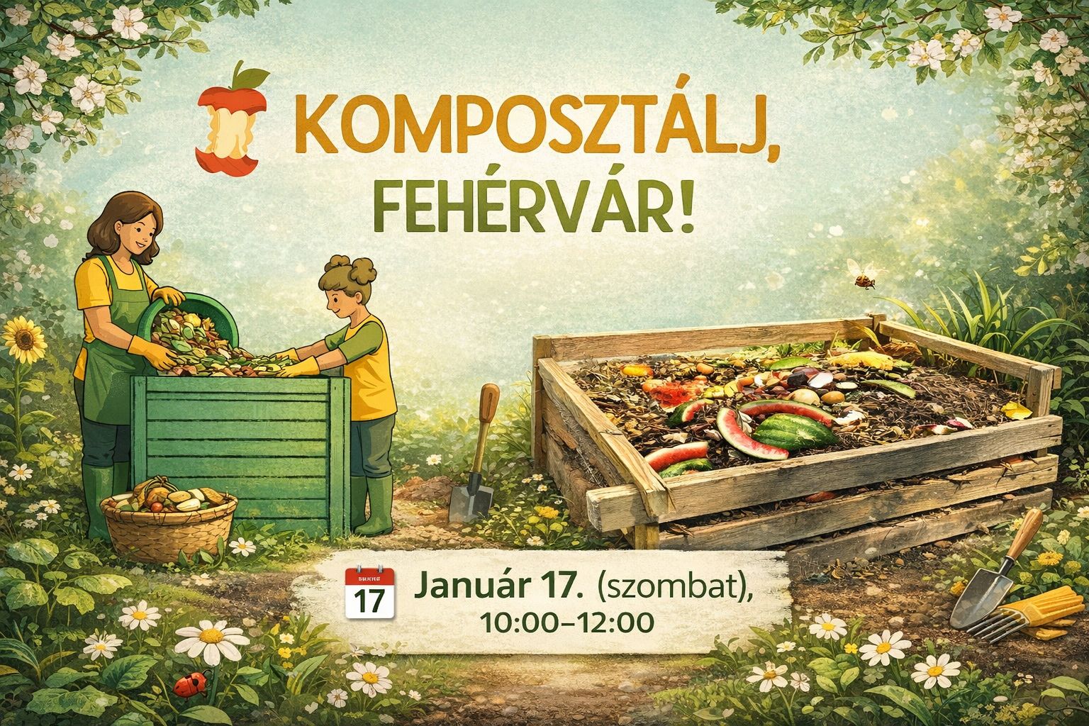 Közösségi komposztáló építésére várják a fehérváriakat január 17-én a Segesvári utcában