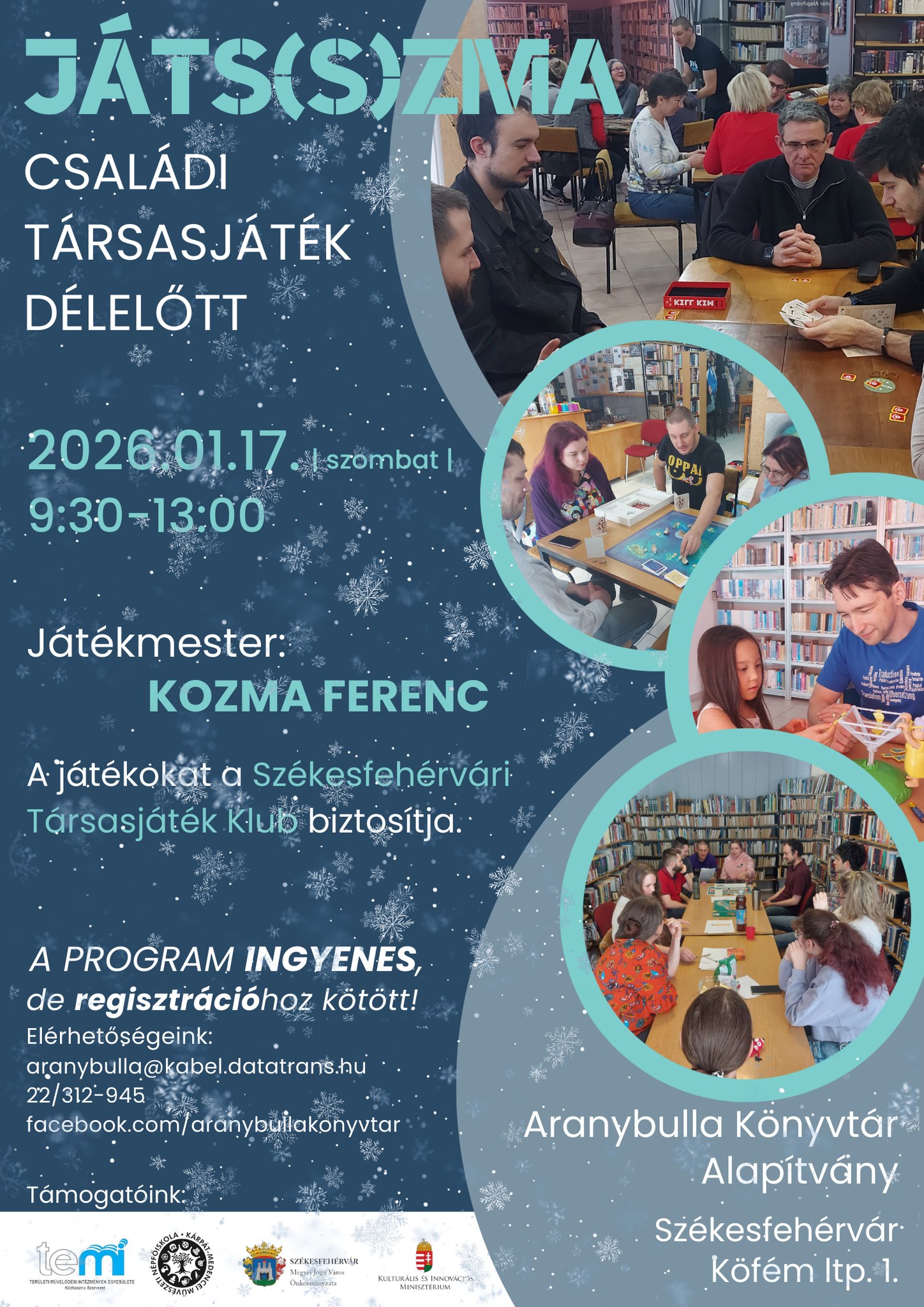 Szombatotn  társasjáték „tanfolyamot” tartanak az Aranybulla Könyvtárban