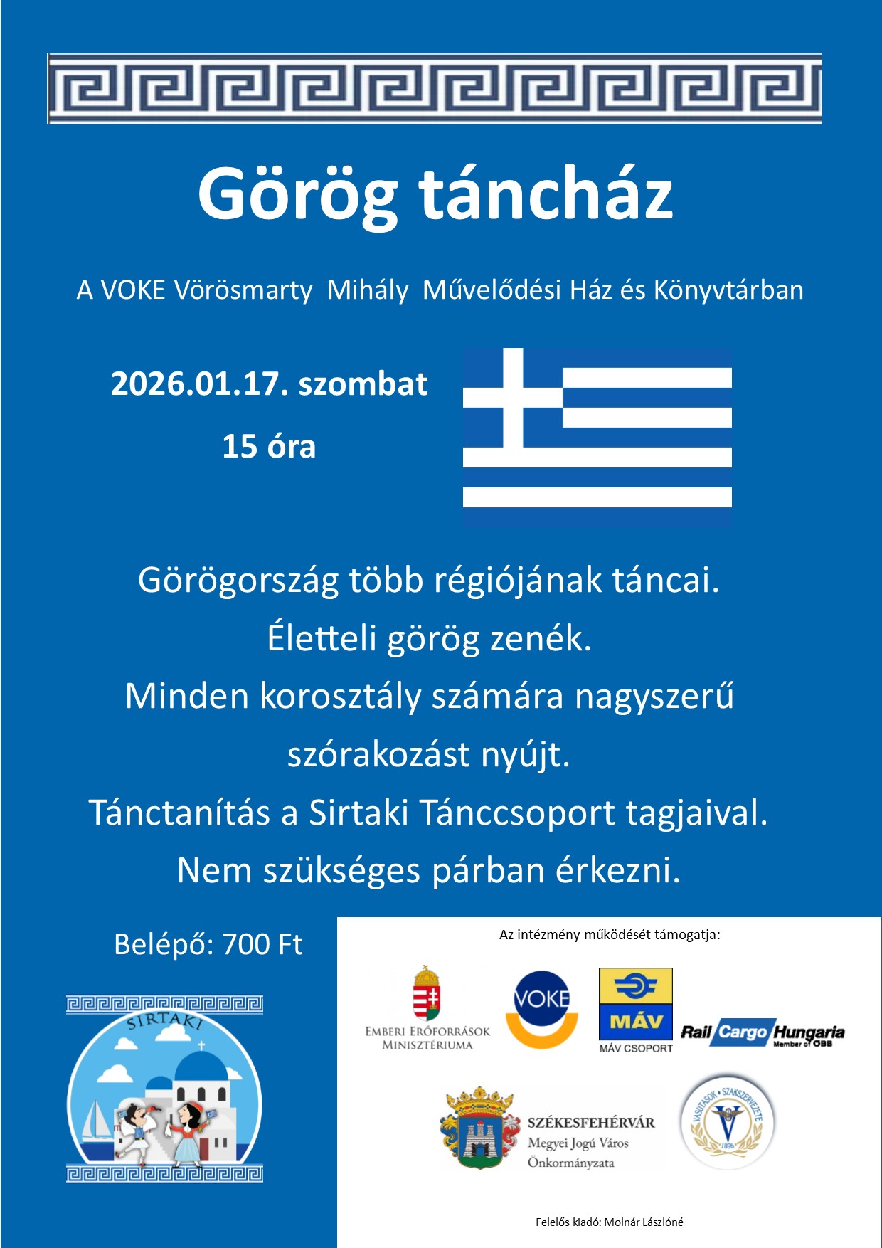Az év első görög táncházába várnak mindenkit szombaton, a VOKE-ben