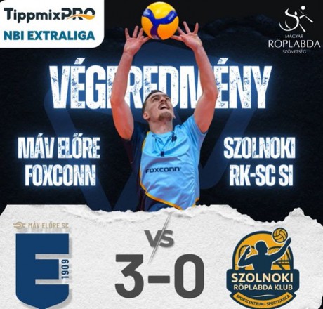 Szettveszteség nélkül verte a Szolnokot a MÁV Előre Foxconn