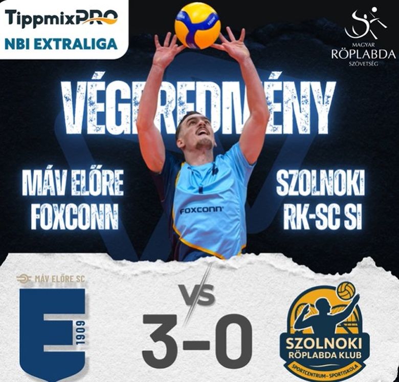 Szettveszteség nélkül verte a Szolnokot a MÁV Előre Foxconn