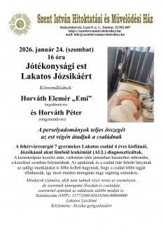 Jótékonysági estet rendeznek a leukémiával küzdő kisfiúért, Lakatos Józsikáért