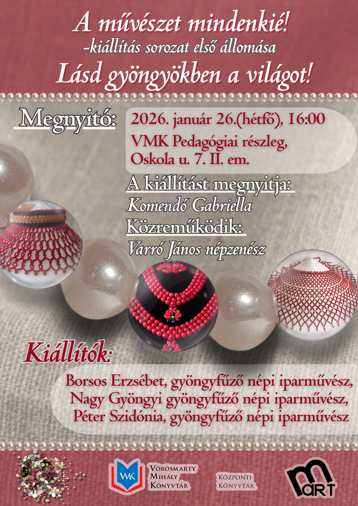 A művészet mindenkié – gyöngyfűző-kiállítással ünneplik a magyar kultúra napját a könyvtárban