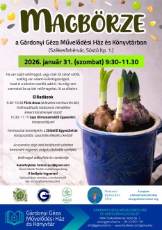 Cserélj, tanulj, kapcsolódj! – magbörze január 31-én, szombaton a Gárdonyiban