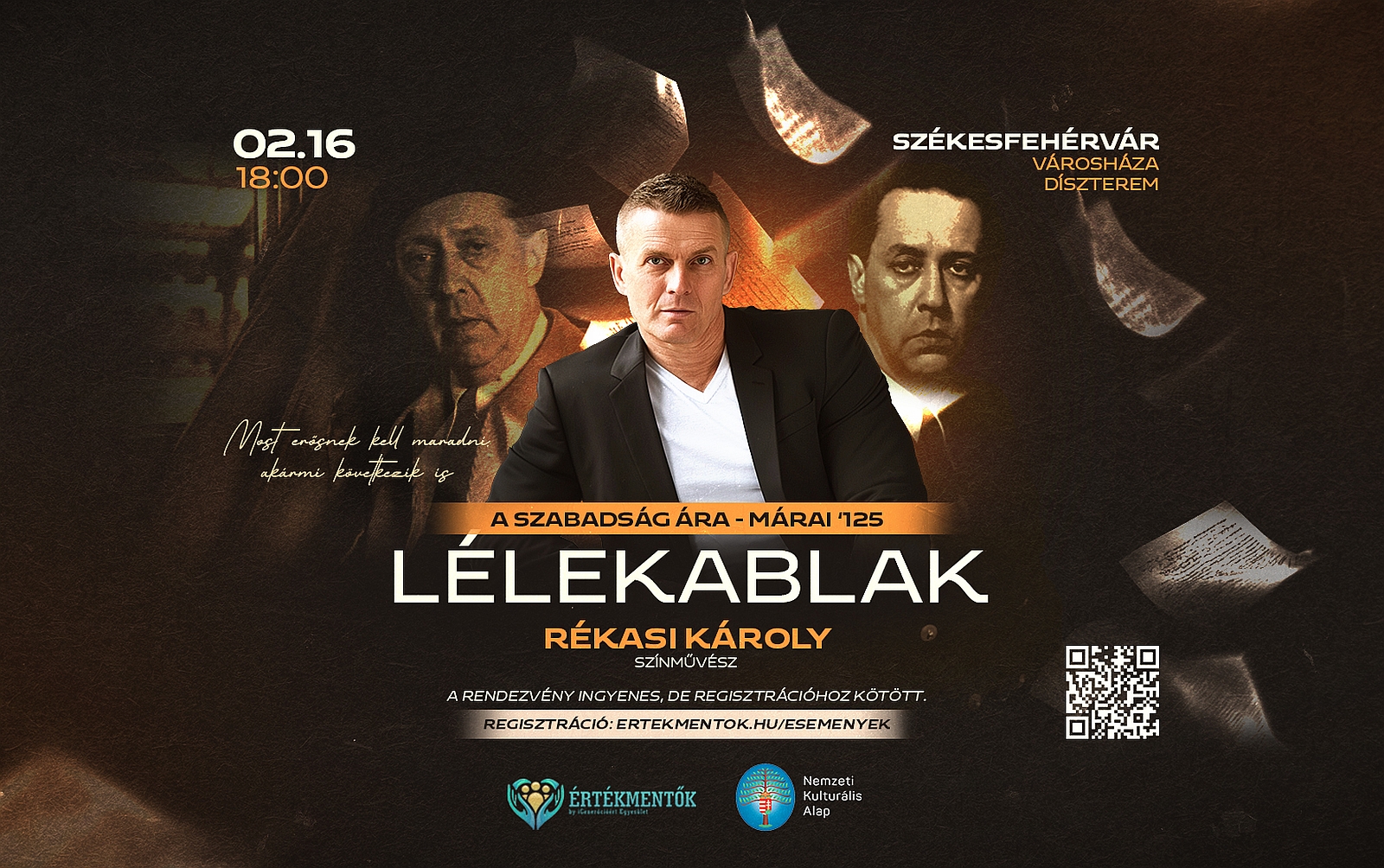 Lélekablak - Márai Sándor-est Fehérváron Rékasi Károly színművésszel