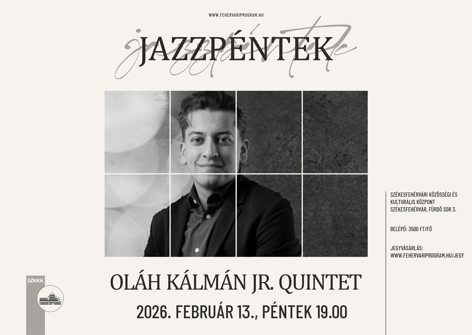 Az Oláh Kálmán quintet lép fel a február 13-i Jazzpénteken