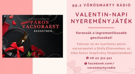 A szerelem hullámhosszán - Valentin-napi játék a 99,2 Vörösmarty Rádióban