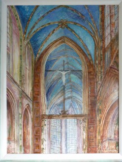 Kalmár Pál festőművész és üvegszobrász kiállítása a Károlyi Kastélyban