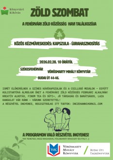 Zöld szombat és kreatív kézműveskedés a Budai úti Tagkönyvtárban
