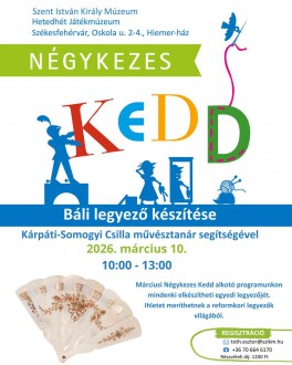 A Négykezes Kedden ezúttal báli legyezőt készíthetünk