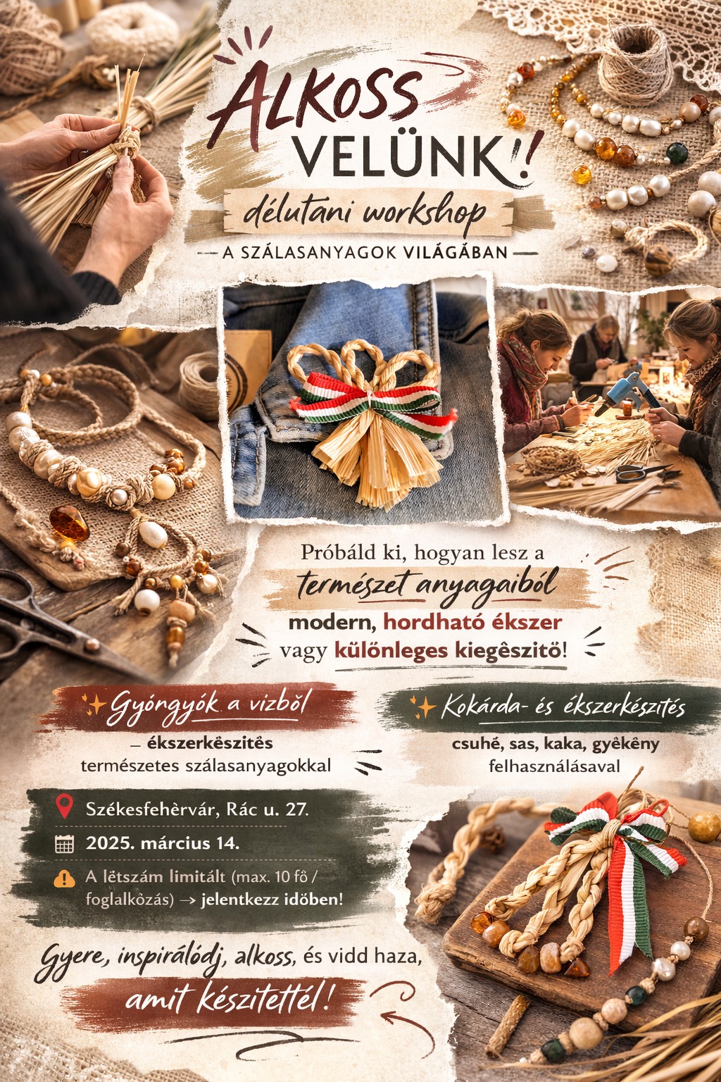 Szakmai délelőtt és alkotó délután a szálasanyagok mentén a Kézművesek Házában