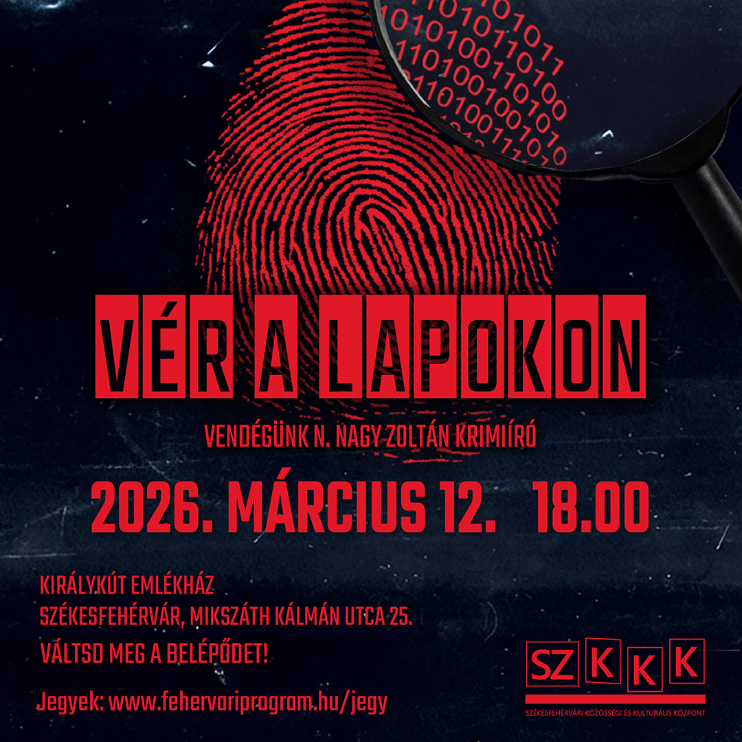 Vér a lapokon – N. Nagy Zoltán krimiíró lesz a Királykút Emlékház vendége