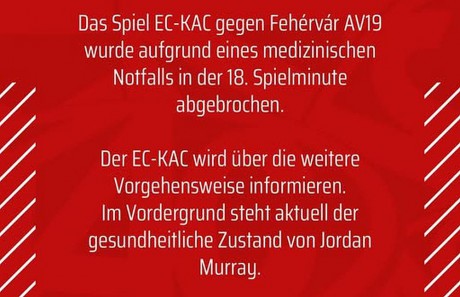 Egészségügyi vészhelyzet miatt félbeszakadt a Fehérvár klagenfurti meccse