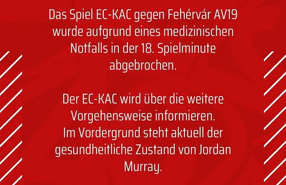 Egészségügyi vészhelyzet miatt félbeszakadt a Fehérvár klagenfurti meccse