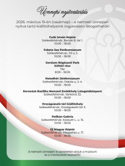 Március 15-én ingyenesen látogathatók a Szent István Király Múzeum kiállítóhelyei