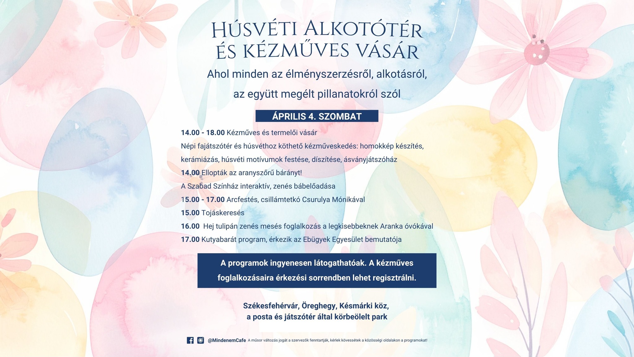 Húsvéti alkotó tér és kézműves vásár várja vendégeit szombaton délután a Késmárki közben