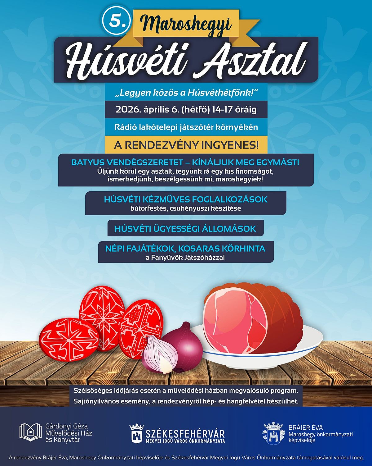 Idén is batyus vendégszeretettel vár mindenkit az 5. Maroshegyi Húsvéti Asztal