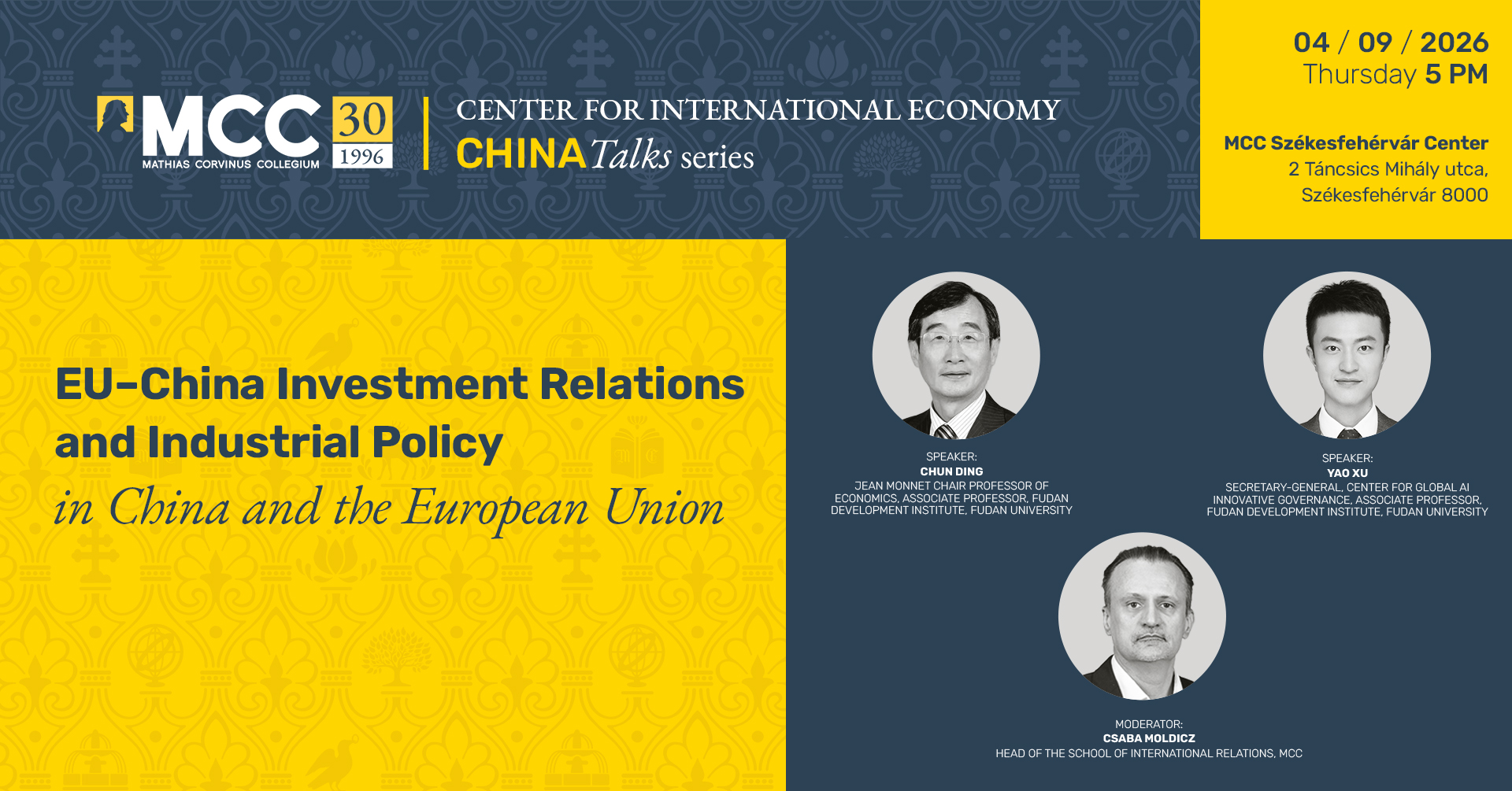 Az Európai Unió és Kína gazdasági kapcsolatairól szól az MCC következő előadása