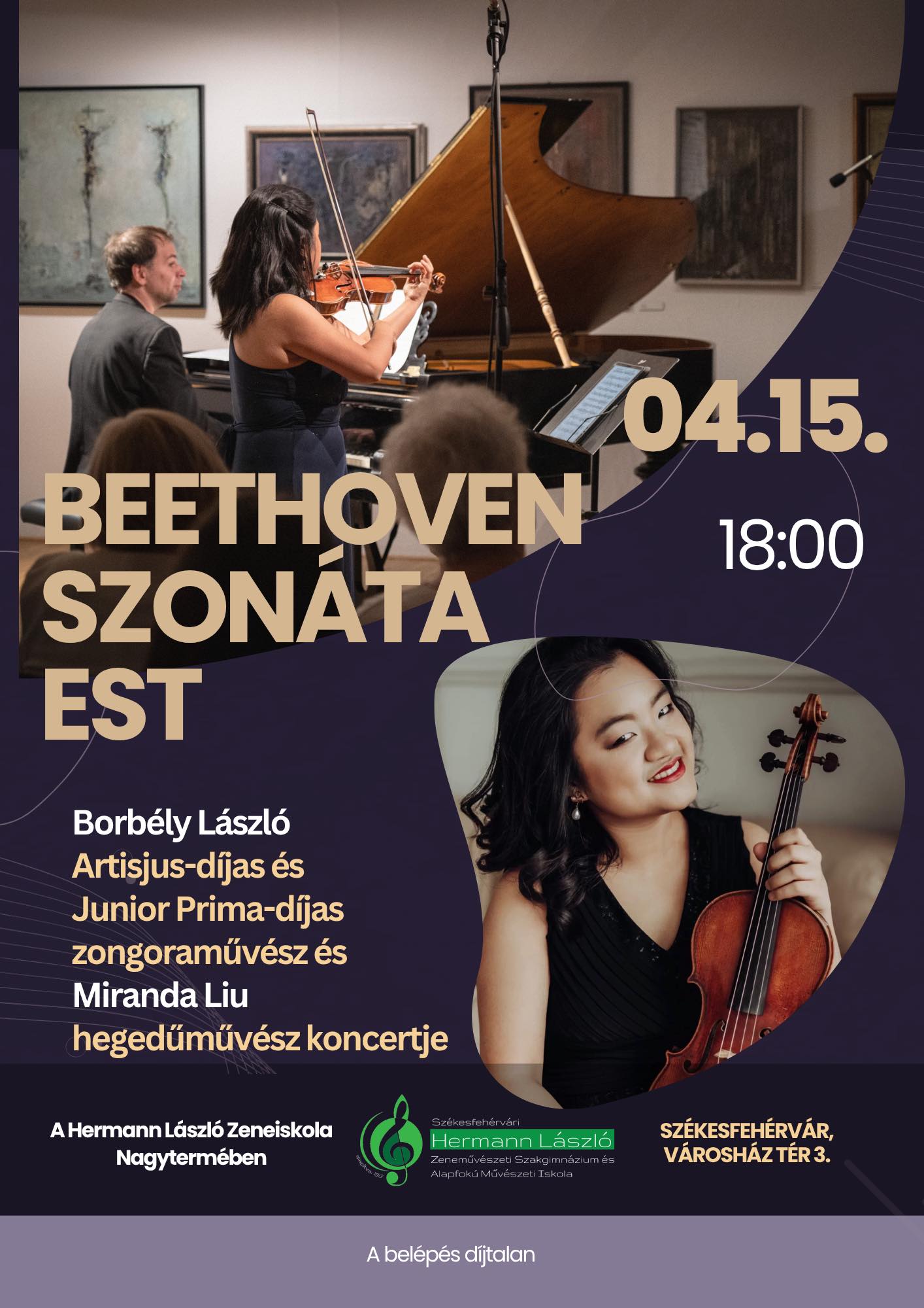Beethoven-est – Miranda Liu és Borbély László koncertje a Zeneiskola nagytermében