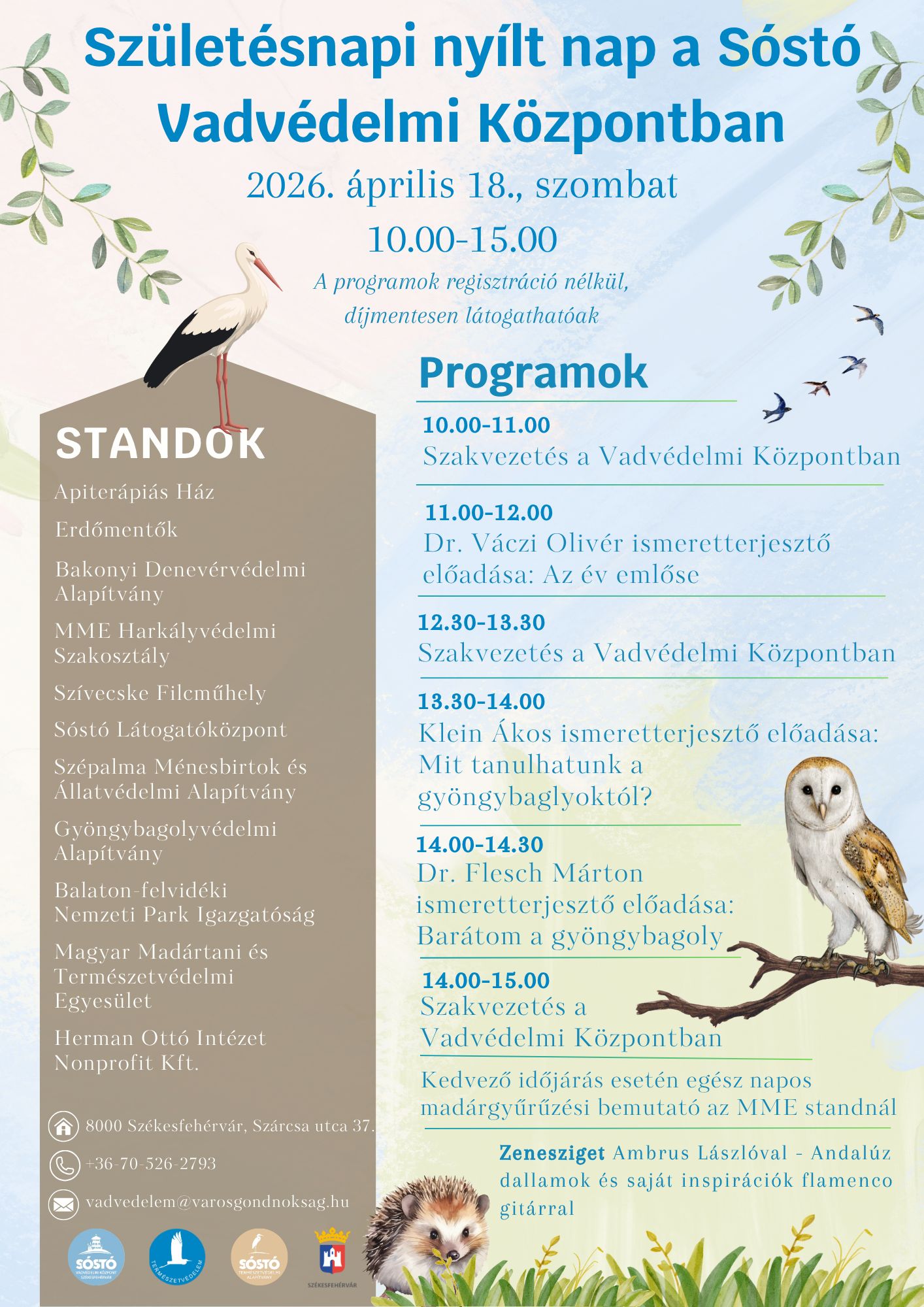 Ingyenes családi nappal ünnepli negyedik születésnapját a Sóstó Vadvédelmi Központ április 18-án