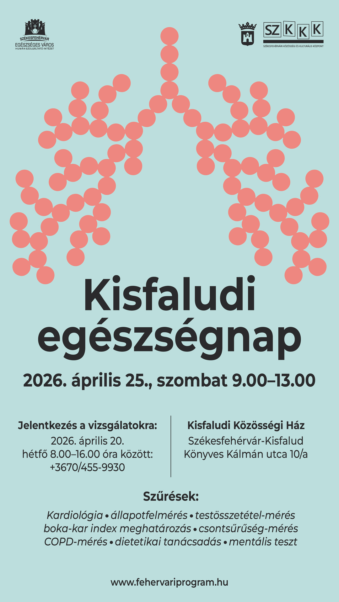 Április 20-án lehet jelentkezni a Kisfaludi Egészségnap szűréseire