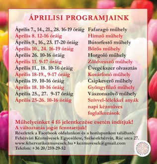 Áprilisban megújult lendülettel folytatódnak a kézműves műhelyek a Rác utcában