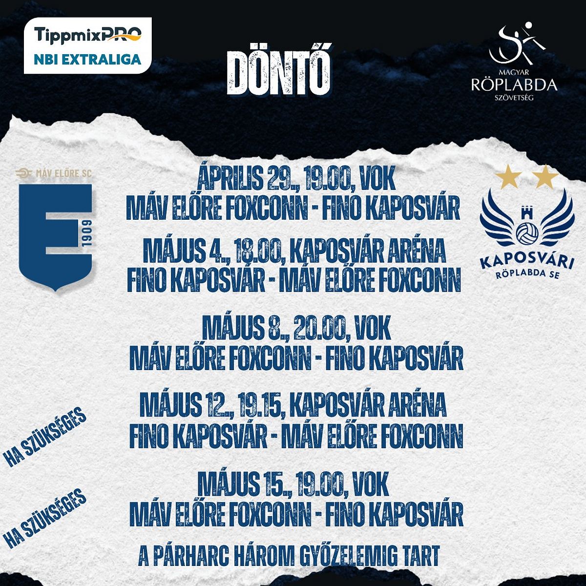 Döntőben a MÁV Előre Foxconn – még kaphatók jegyek a fináléra!