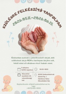 Megnyílt a regisztráció a szülésre felkészítő tanfolyam negyedik turnusára