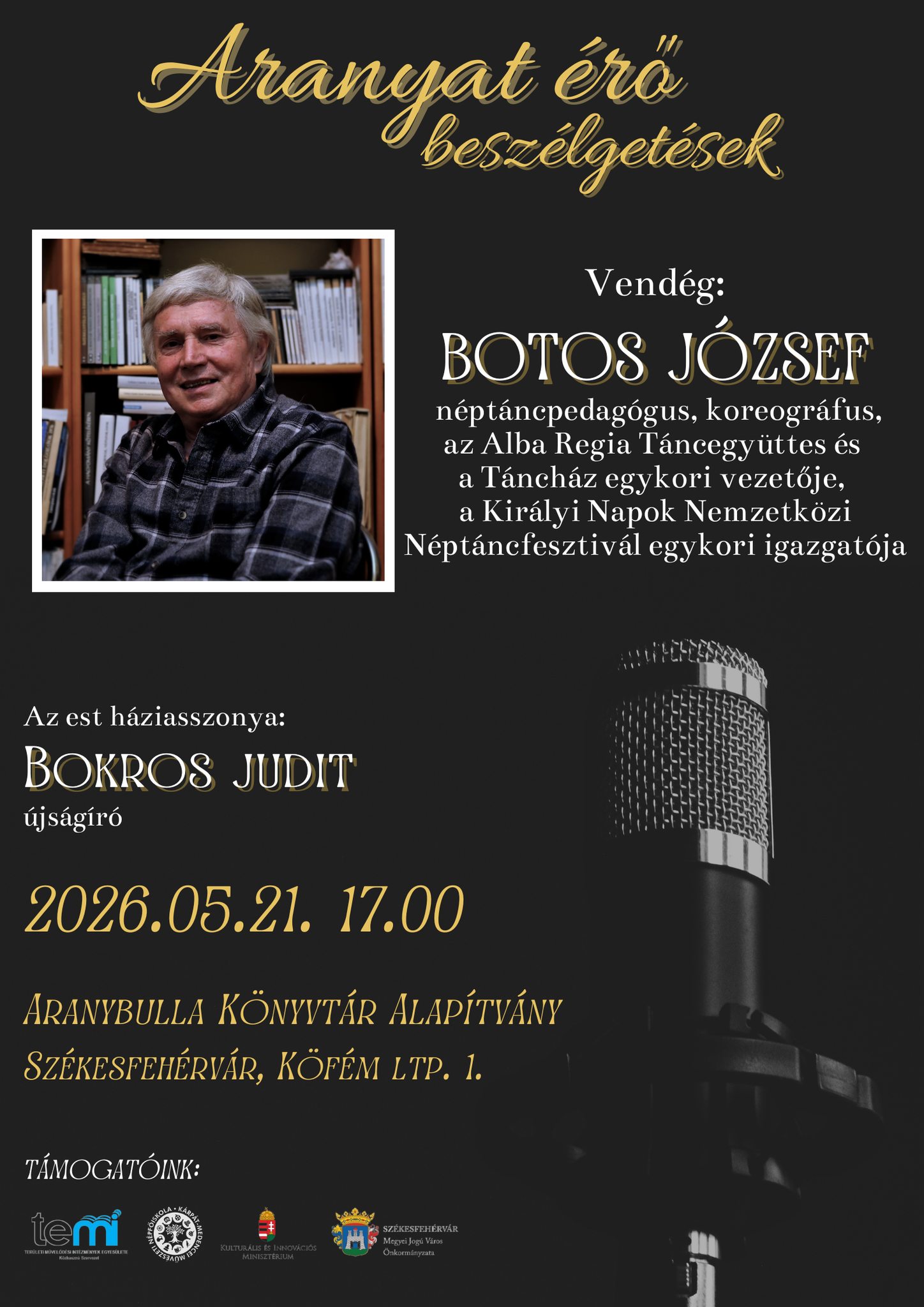 Botos József lesz csütörtökön az Aranyat érő beszélgetések vendége