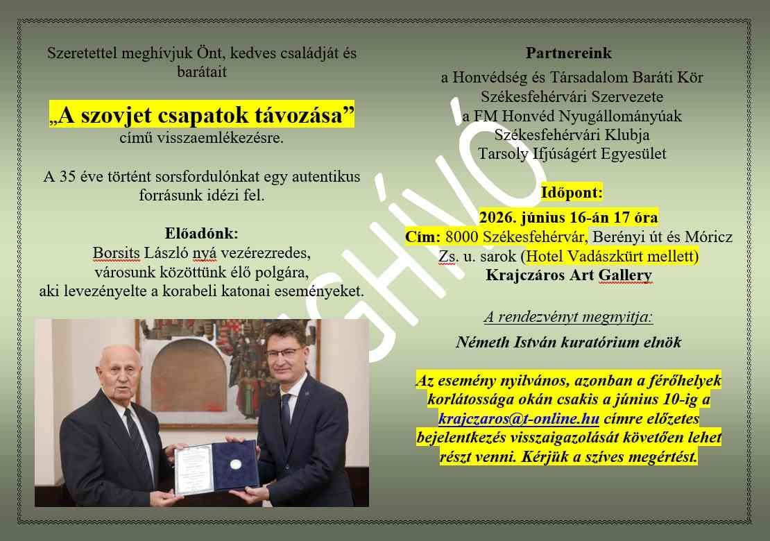 Nyugalmazott vezérezredes idézi fel előadásában a szovjet csapatok távozásának idejét