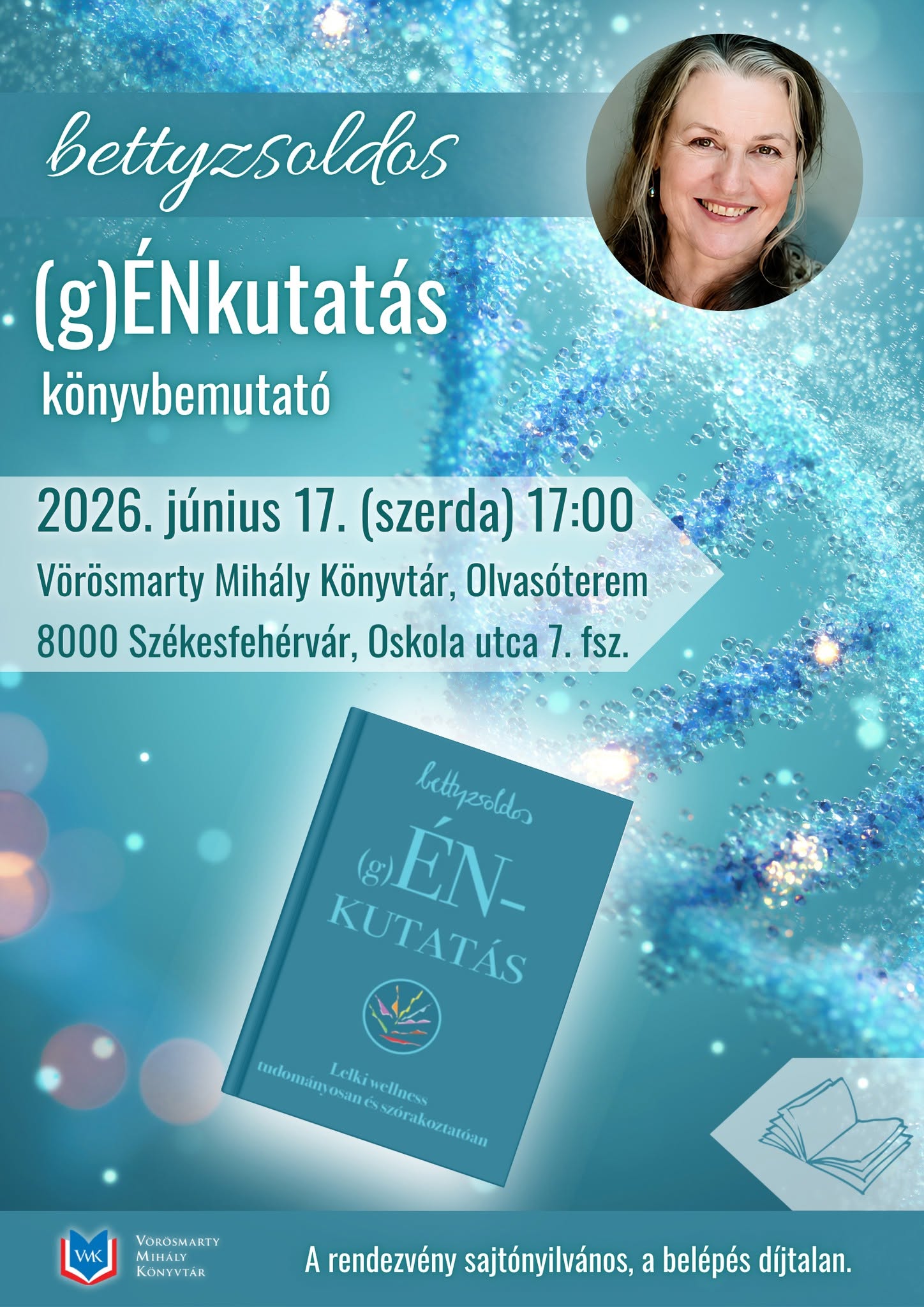Szerdán mutatják be a Vörösmarty Mihály Könyvtárban Betty Zsoldos: (g)ÉNkutatás című könyvét