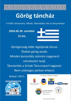 Görög táncház lesz június 20-án a VOKE Művelődési Házban