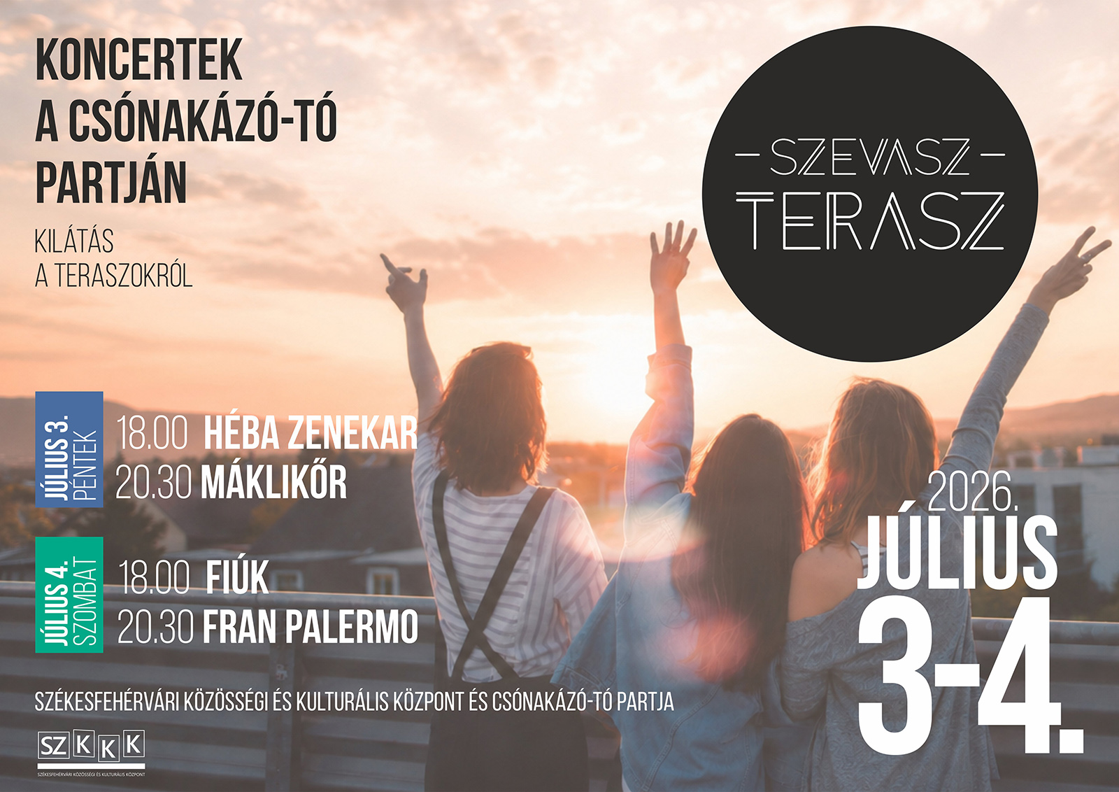 Szevasz, terasz! – ingyenes koncertek a Csónakázó-tó partján