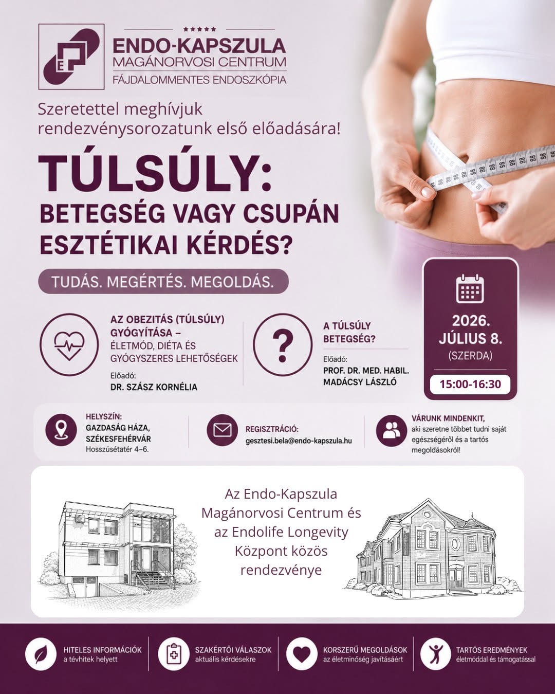 „Életmódorvoslás” – a túlsúly és az elhízás lesz az ingyenes előadássorozat első témája