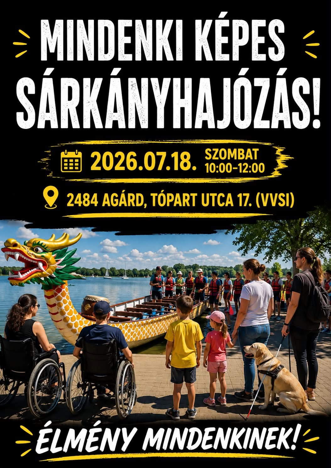 Akadálymentesített sárkányhajózás a Mindenki Képes Egyesülettel