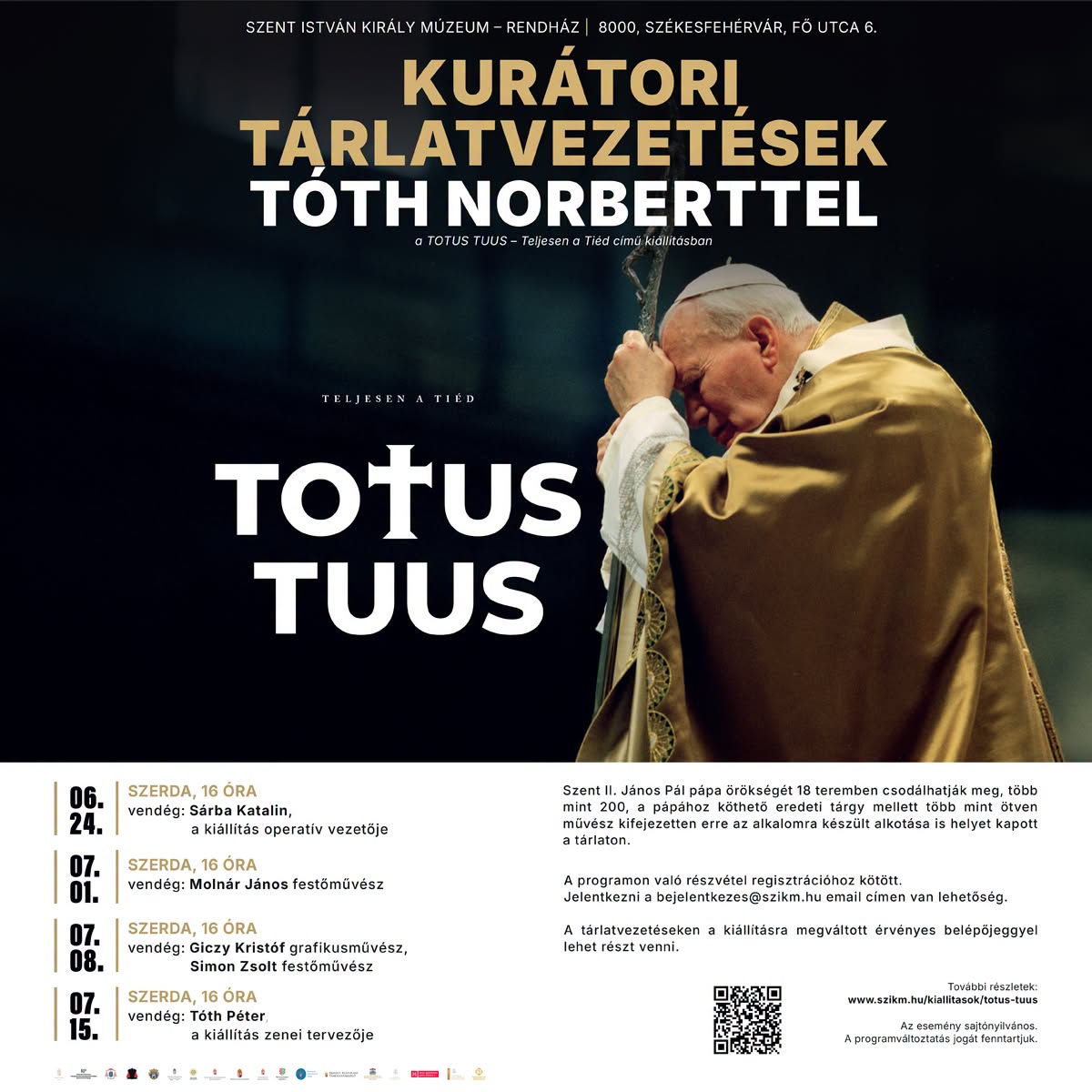 Tárlatvezetés a TOTUS TUUS–kiállításban – a zenei tervezővel találkozhat a közönség