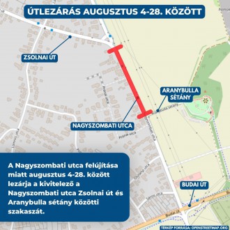 Teljes útzár lesz keddtől a Nagyszombati utcában