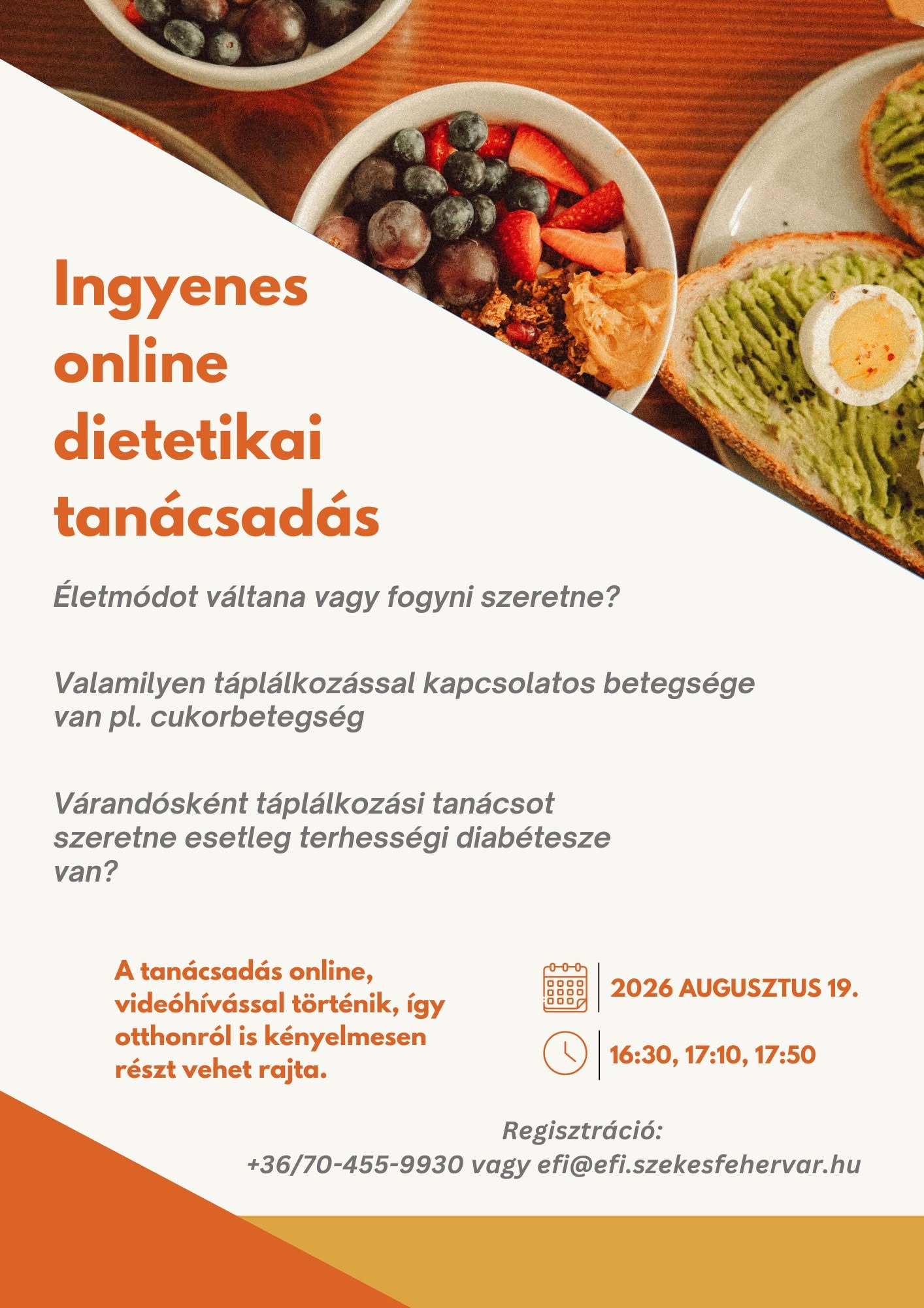 Ingyenes gyógytorna- és dietetikai tanácsadás az EFI-nél – még vannak szabad időpontok