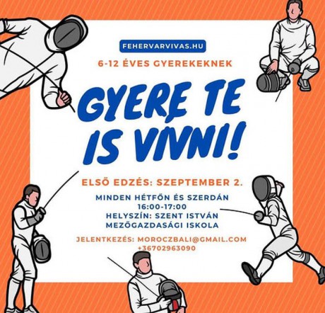 Újra várja szeptembertől a gyerekeket a Székesfehérvári Vívó Sport Egyesület