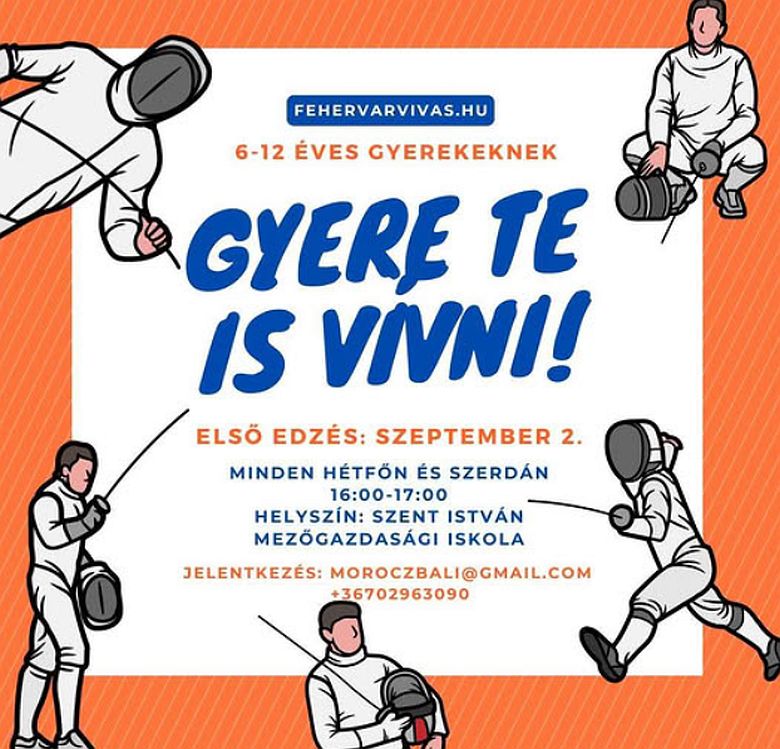 Újra várja szeptembertől a gyerekeket a Székesfehérvári Vívó Sport Egyesület