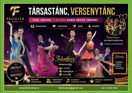 Társastánc, versenytánc - 7 éves kortól várja a gyerekeket a Felicita