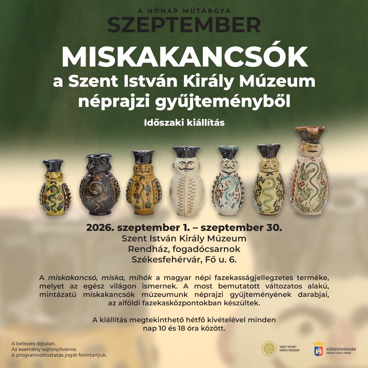 Különleges miskakancsók lettek a hónap műtárgyai a Szent István Múzeumban
