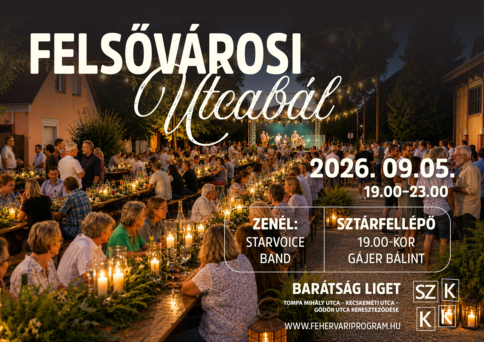 Utcabál a Felsővárosban – Gájer Bálint lesz a sztárvendég szeptember 5-én, szombaton