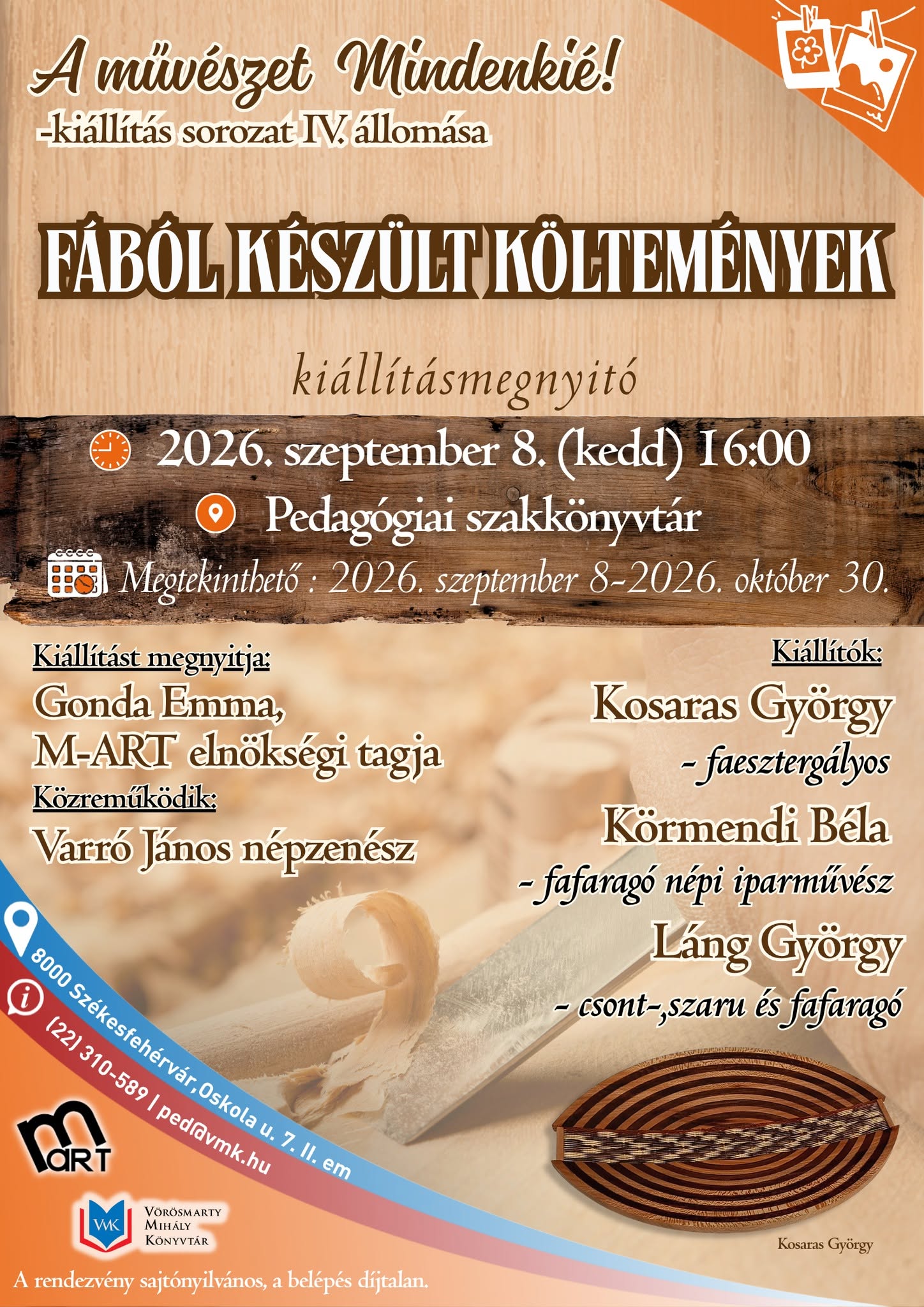 A művészet mindenkié! – „Fából készült költemények” címmel nyílik kiállítás a Pedagógiai Szakkönyvtárban