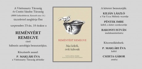 Reményért remegve – Mai költők, örök háborúk – könyvbemutató a Vörösmarty Társaságnál