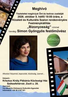 Simon Gyöngyös kiállítása nyílik a Krisztus Király Plébánia Közösségi Házában